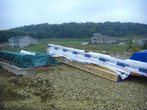 Materials covered by tarp