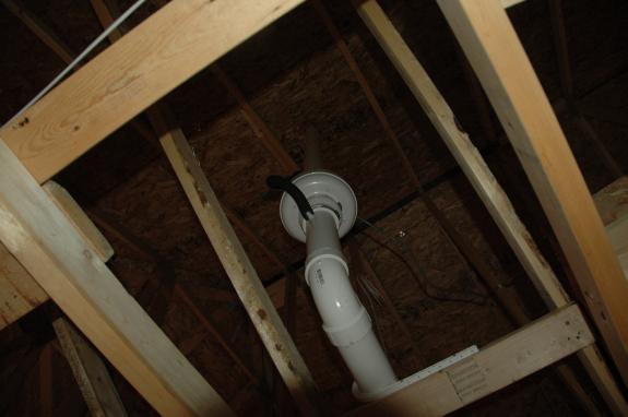 Radon fan in attic