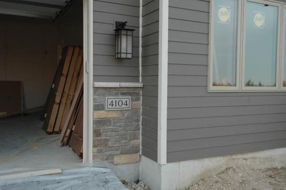 Address stone and garage fixture