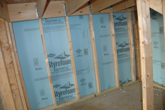 Foam insulation under stairs