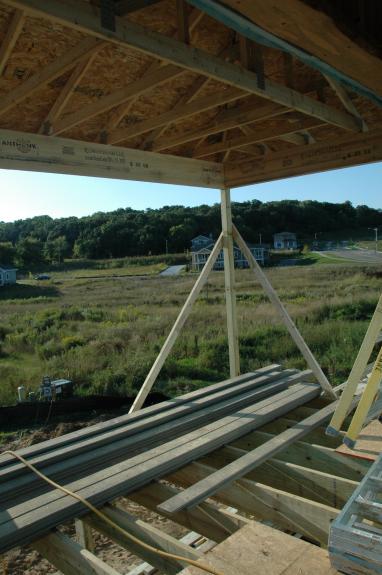 View under the roof of the deck/porch