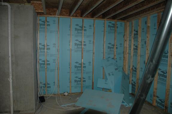Foam insulation and framing in basement