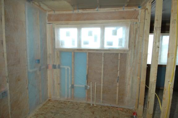 Laundry room insulation prep