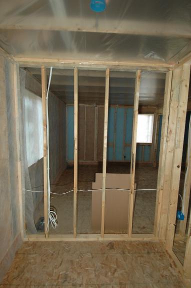 Office closet insulation prep