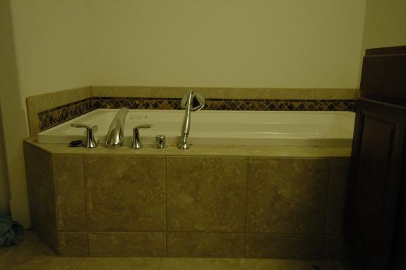 Completed tub tile