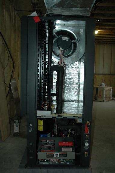 Inside of geothermal heat pump