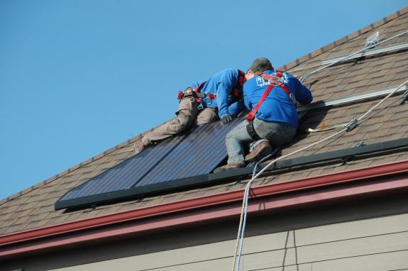 First solar panels installed